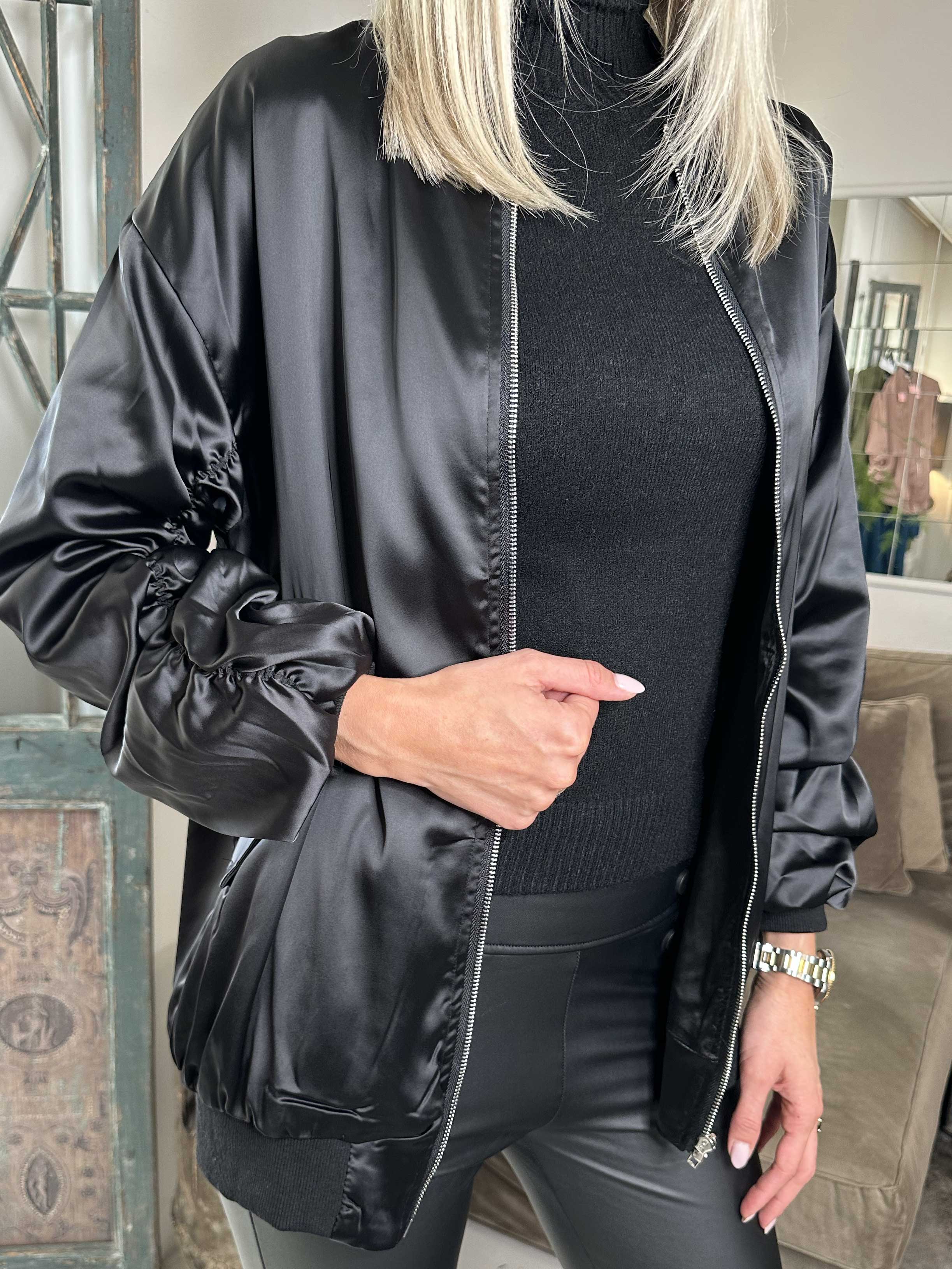 Idalia - Shiny lätt jacka med dragkedja